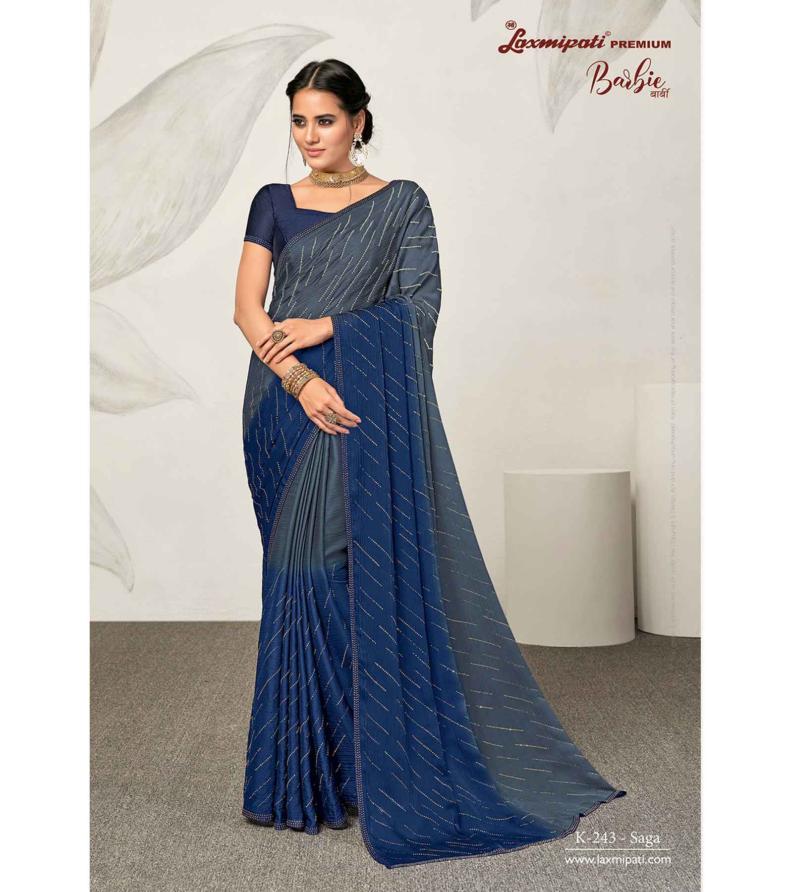 Eavan Teal Blue Self Design Draped Saree Gown | eavan